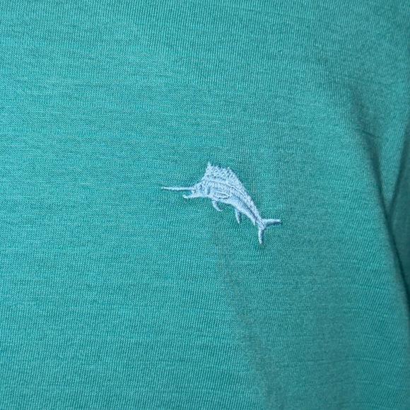 Tommy Bahama NWT Cotton Marlin Logo Short Sleeve T-Shirt in Cabo Teal-Size Large - Picture 3 of 8